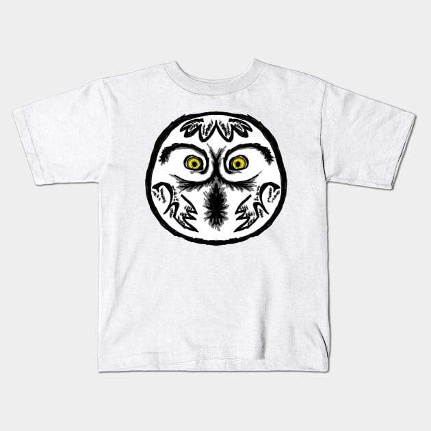 Snowy Owl Head Kids T-Shirt by StevenElliot